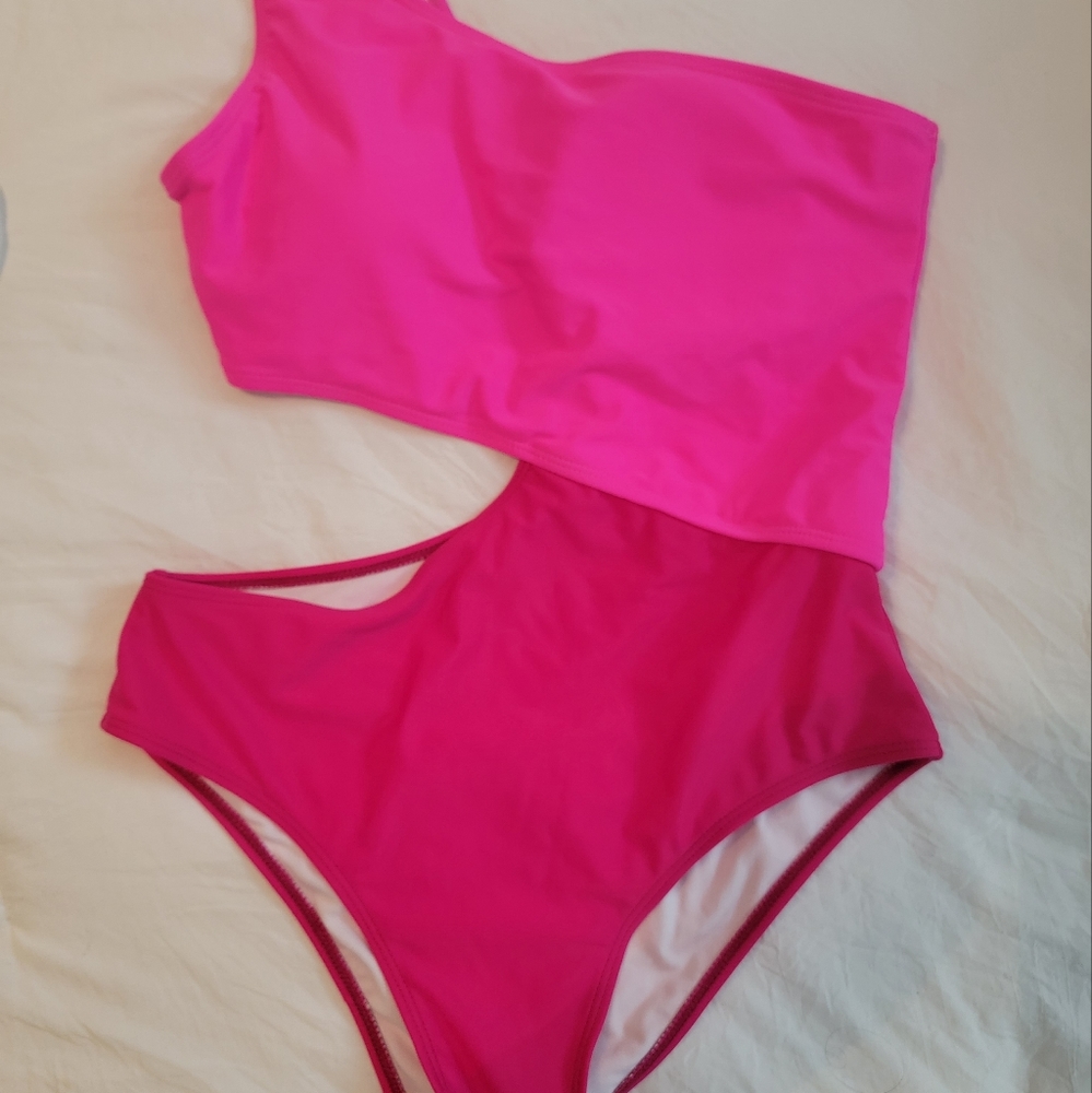 Pink one piece swimsuit